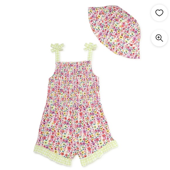 wonder nation Other - COPY - Wonder Nation girls 2pc Neon Floral Sleeveless Romper & bucket hat size …